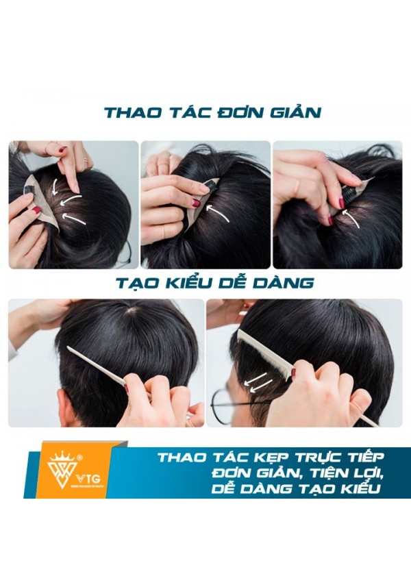 Tóc Giả Dạng Kẹp Che Hói Đầu Nam - VTG D02